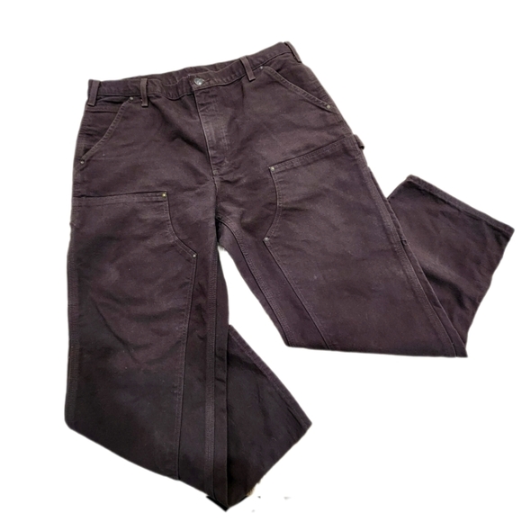 Loose Fit Washed Duck Double-Front Utility Work Pant,Brown, MENS 36X30 - Picture 2 of 5